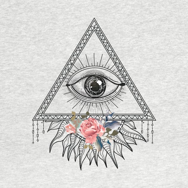 Triangle Eye Design, Third Eye Pyramid Artwork, Spirituality by Utopia Shop